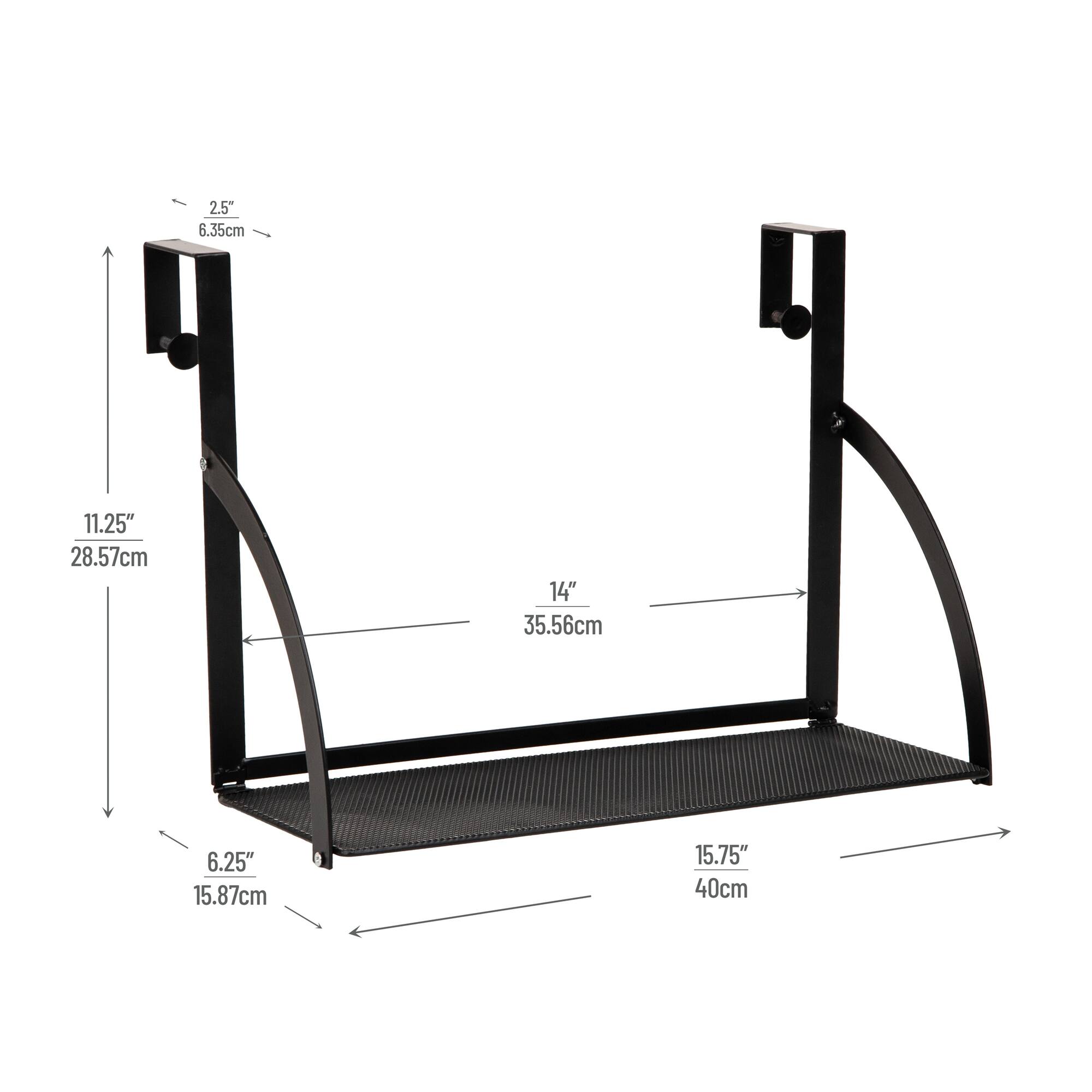 Mind Reader Hanging Cubicle Shelf Organizer Metal, Black